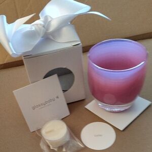 GLASSY BABY/ BELLE- Pink Candle with White Ribbon Box